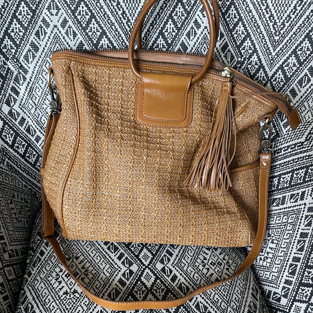 HOBO Brown Textured Tote with Tassel